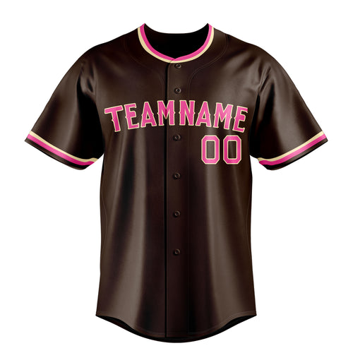 Personalized Brown & Pink Color Fan Baseball Jersey
