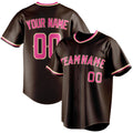 Personalized Brown & Pink Color Fan Baseball Jersey BB01240528WX082