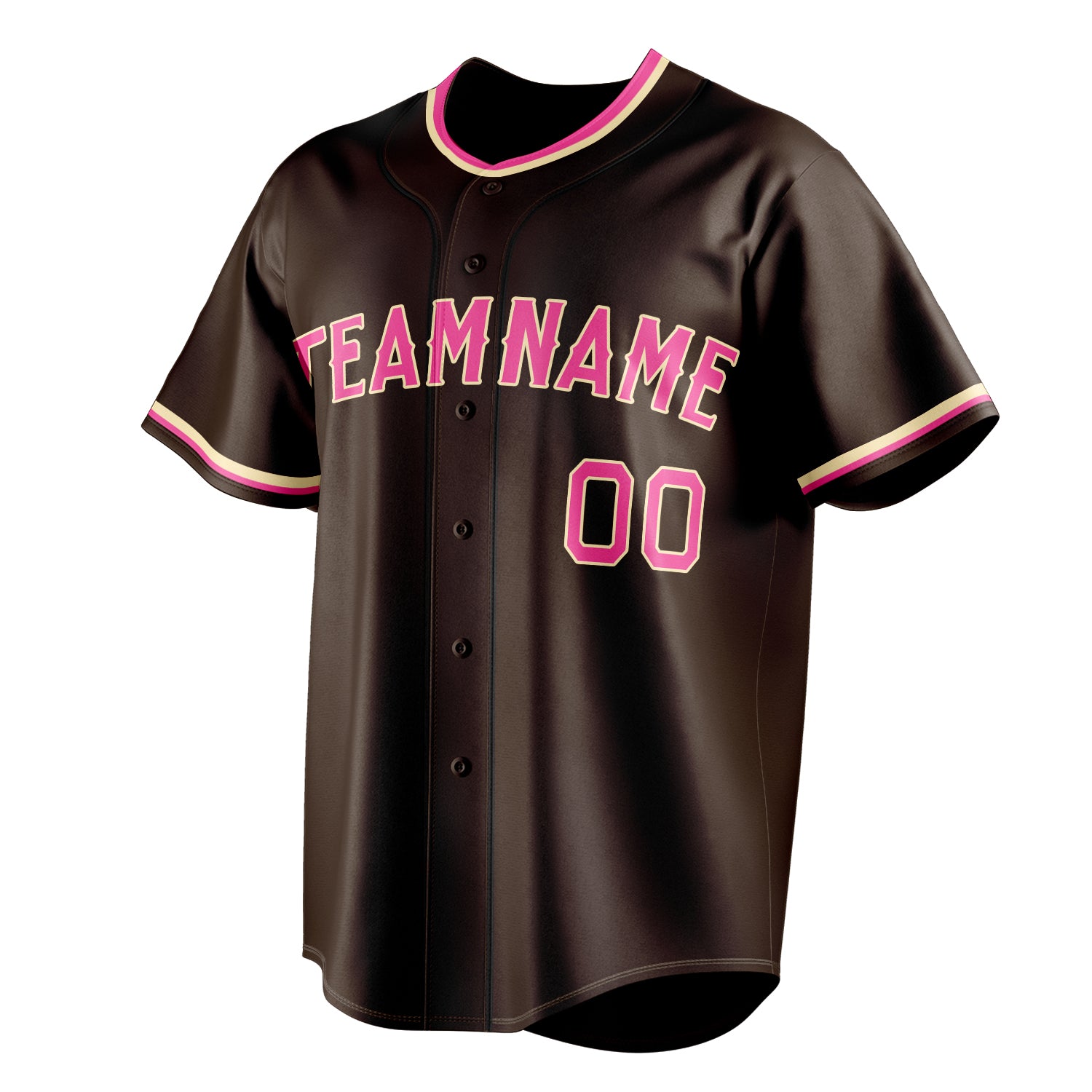 Personalized Brown & Pink Color Fan Baseball Jersey