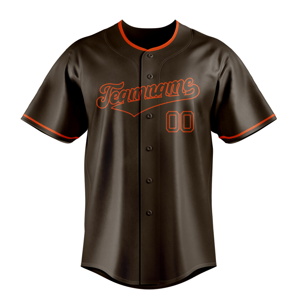 Personalized Brown & Red Color Fan Baseball Jersey