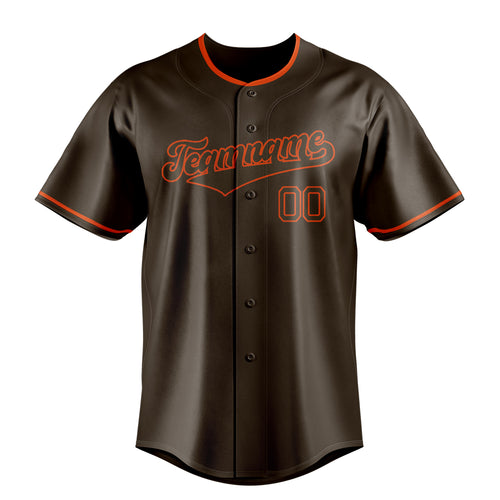 Personalized Brown & Red Color Fan Baseball Jersey