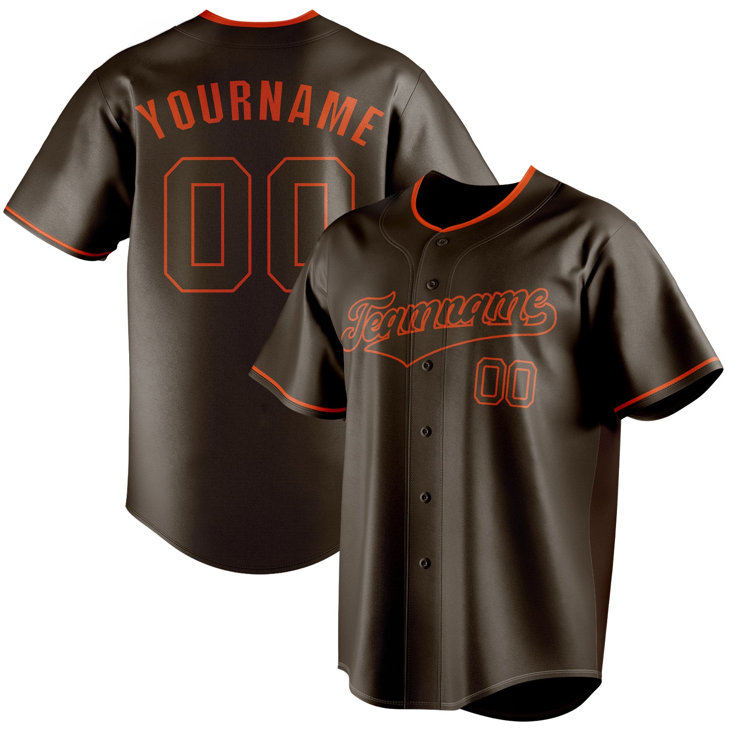 Personalized Brown & Red Color Fan Baseball Jersey BB01240528WX084