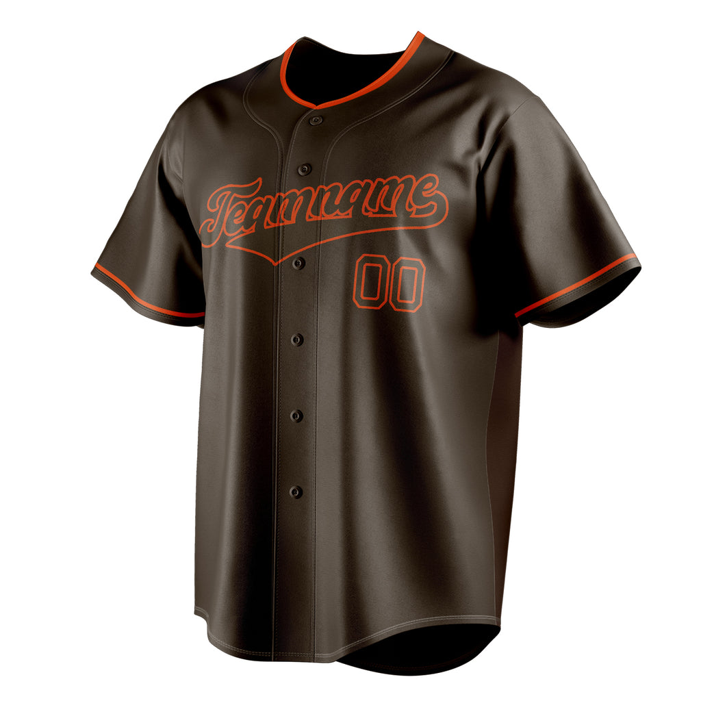 Personalized Brown & Red Color Fan Baseball Jersey