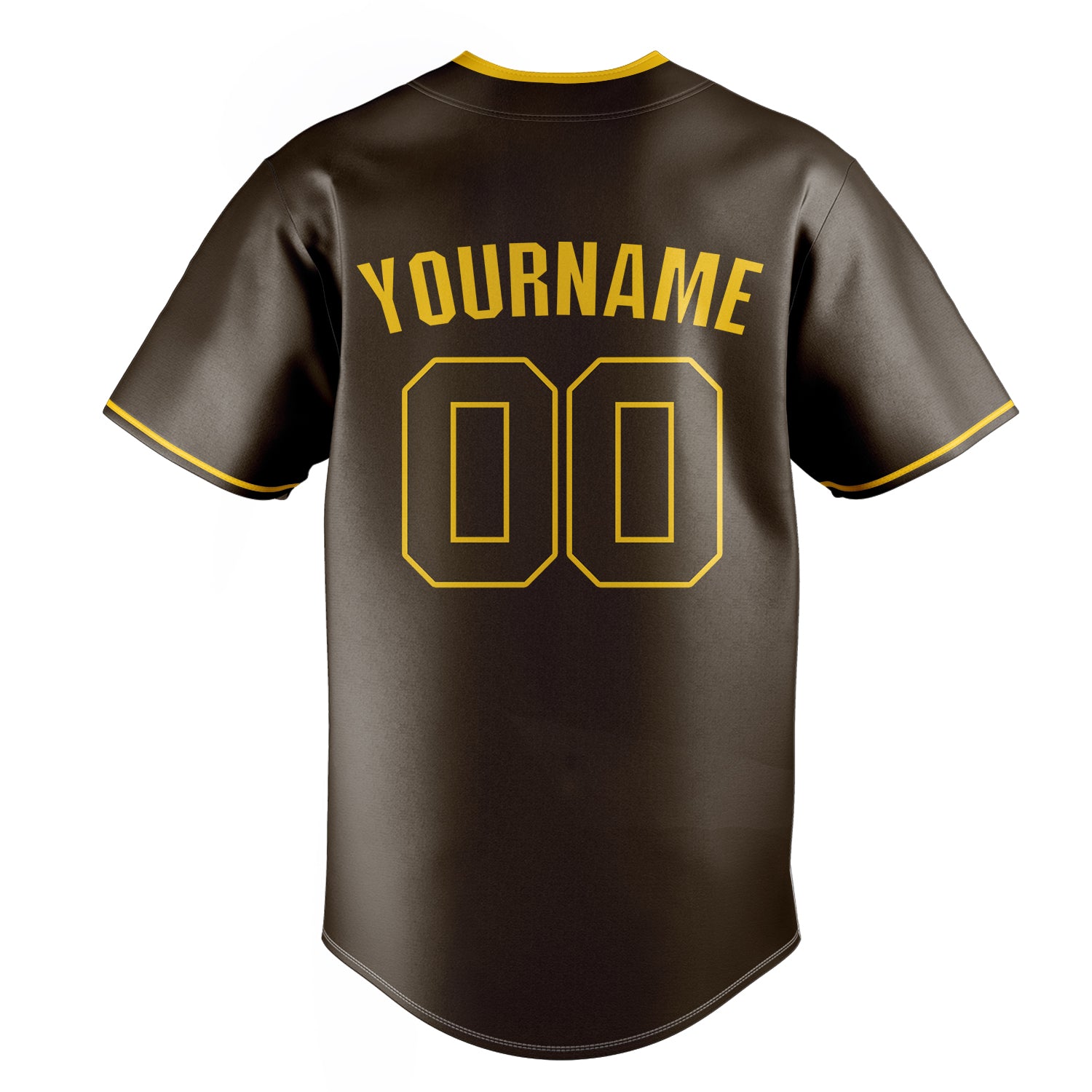 Personalized Brown & Gold Color Fan Baseball Jersey