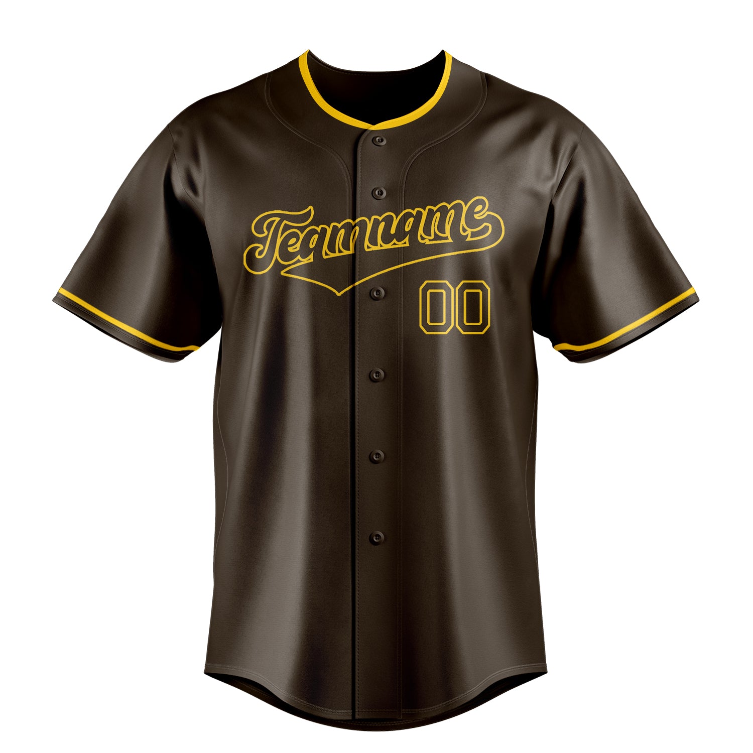 Personalized Brown & Gold Color Fan Baseball Jersey