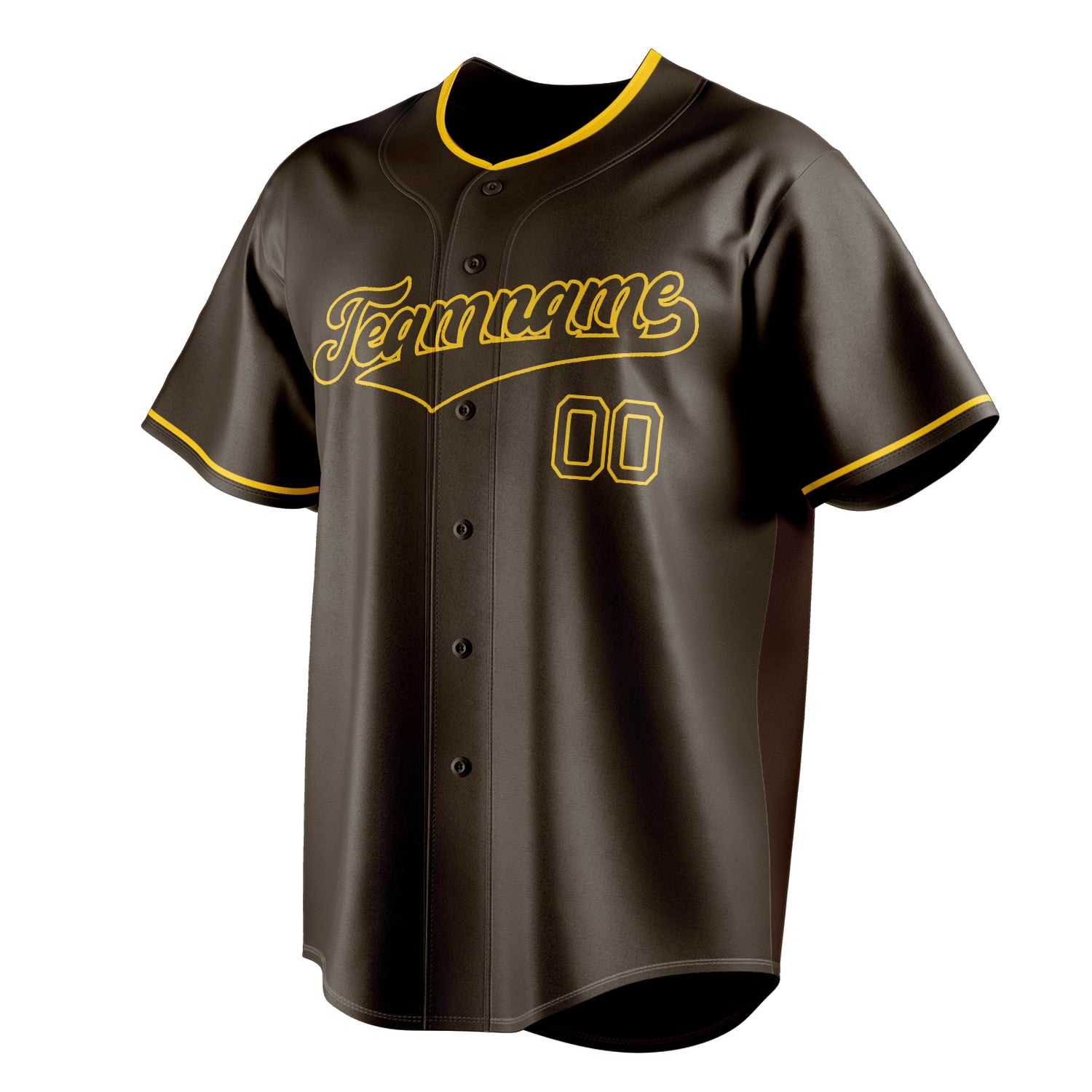 Personalized Brown & Gold Color Fan Baseball Jersey