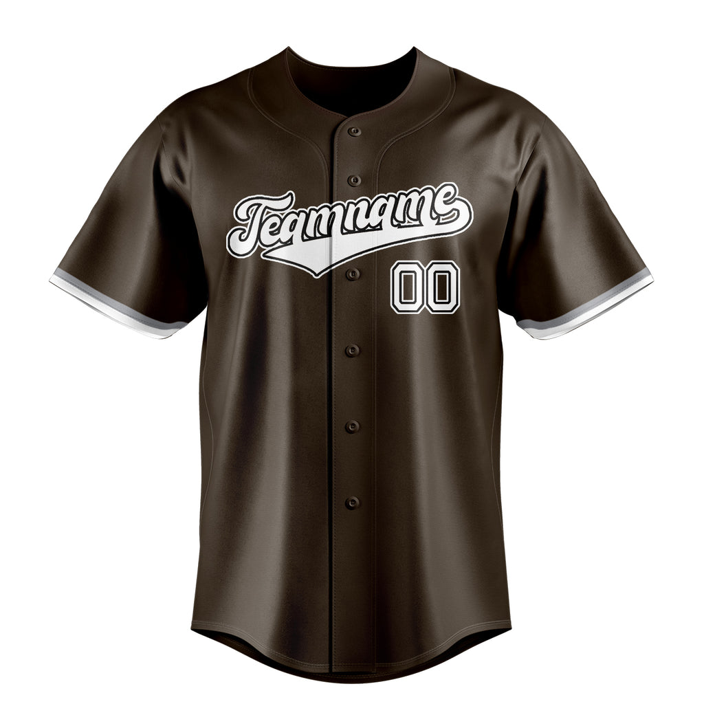 Personalized Brown & White Color Fan Baseball Jersey
