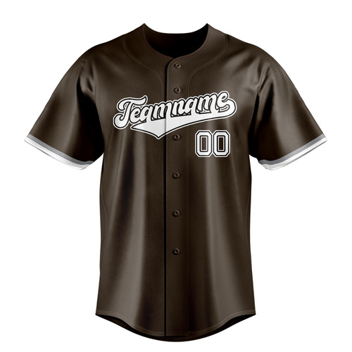 Personalized Brown & White Color Fan Baseball Jersey