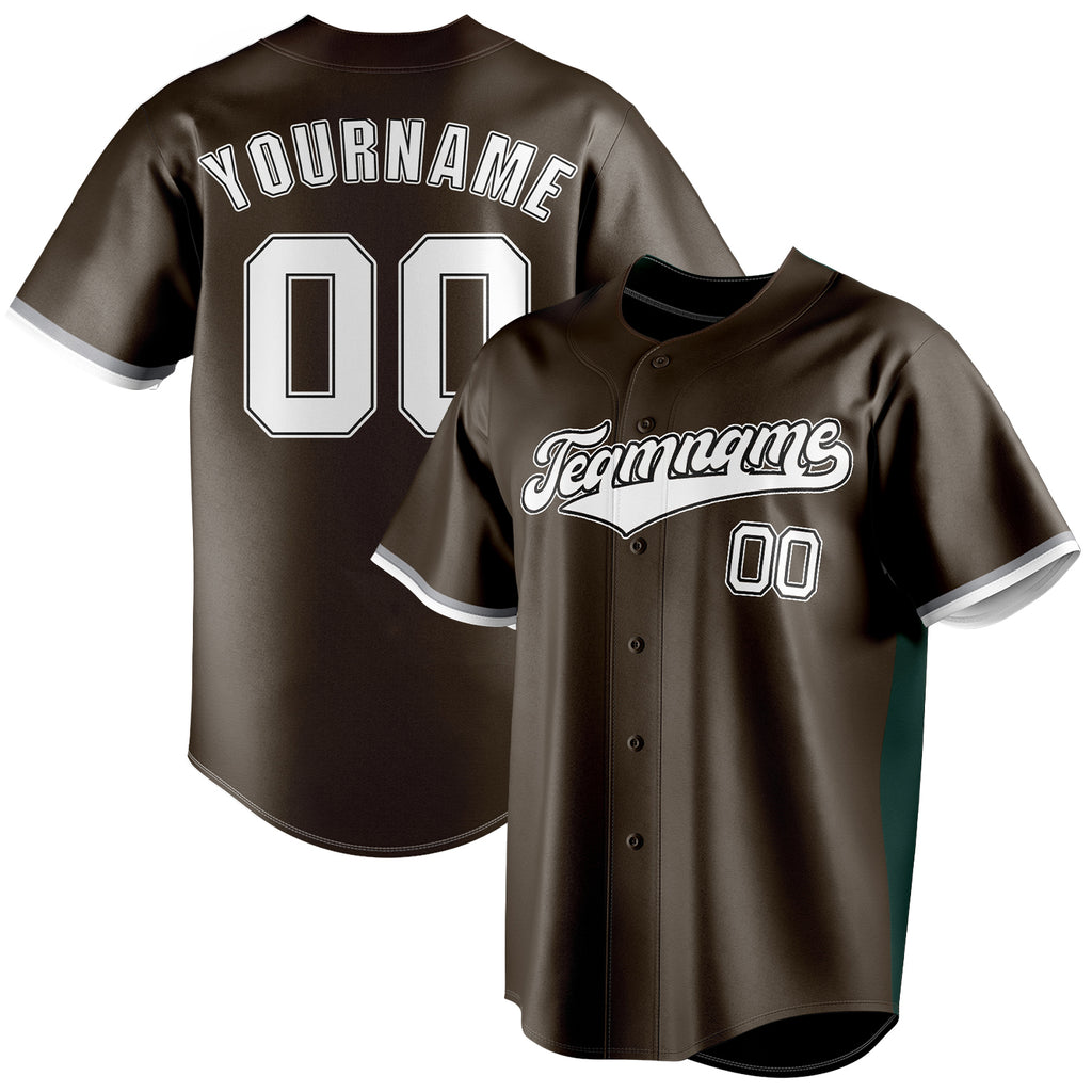 Personalized Brown & White Color Fan Baseball Jersey BB01240528WX086
