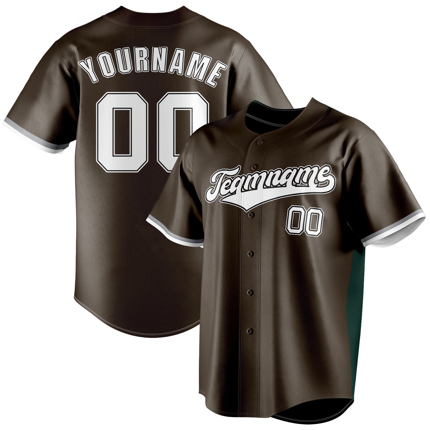 Personalized Brown & White Color Fan Baseball Jersey BB01240528WX086