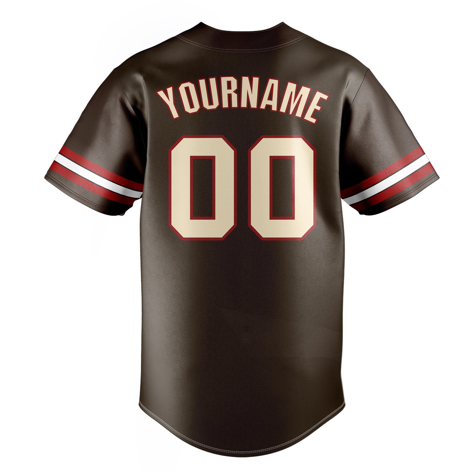 Personalized Brown & Cream Color Fan Baseball Jersey