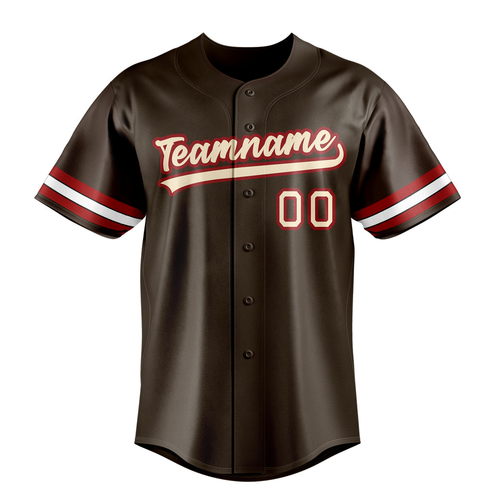 Personalized Brown & Cream Color Fan Baseball Jersey