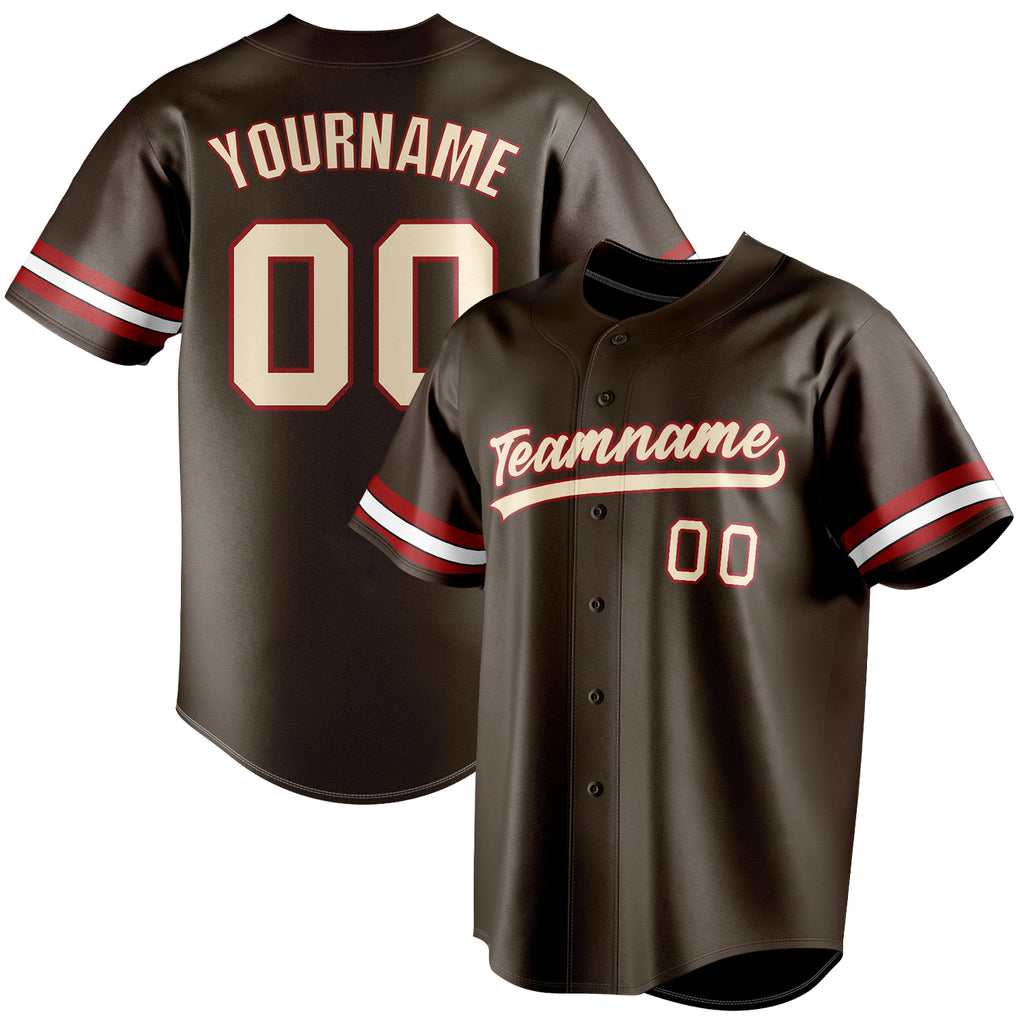 Personalized Brown & Cream Color Fan Baseball Jersey BB01240528WX087