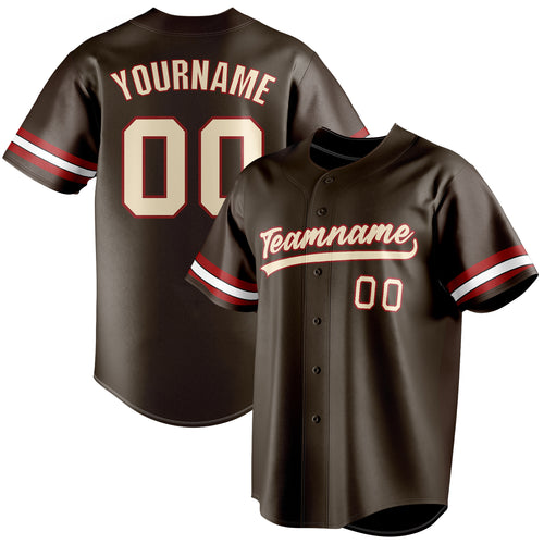 Personalized Brown & Cream Color Fan Baseball Jersey BB01240528WX087