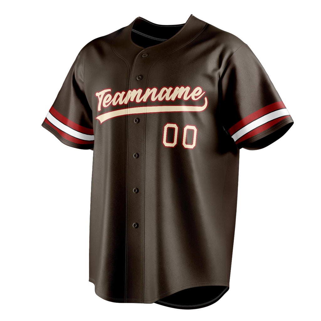 Personalized Brown & Cream Color Fan Baseball Jersey