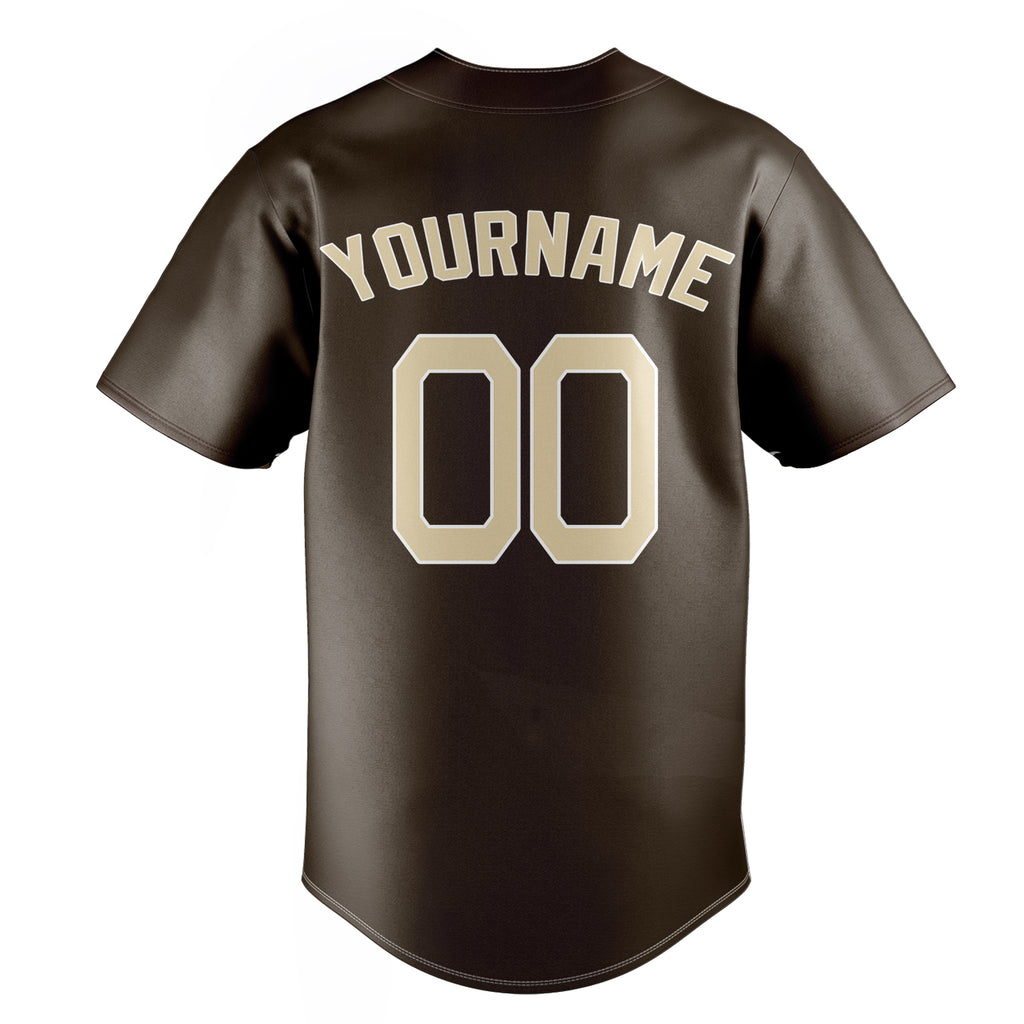 Personalized Brown & Cream Color Fan Baseball Jersey