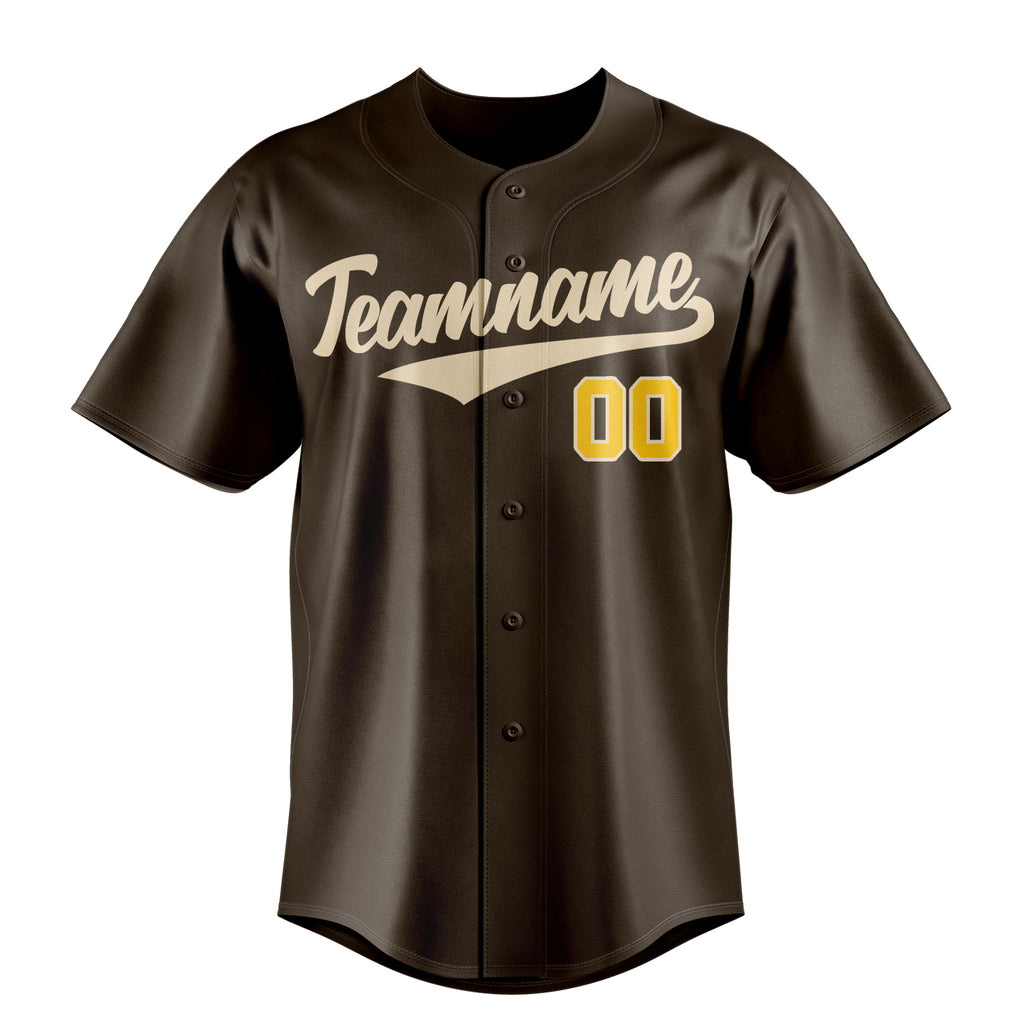 Personalized Brown & Cream Color Fan Baseball Jersey