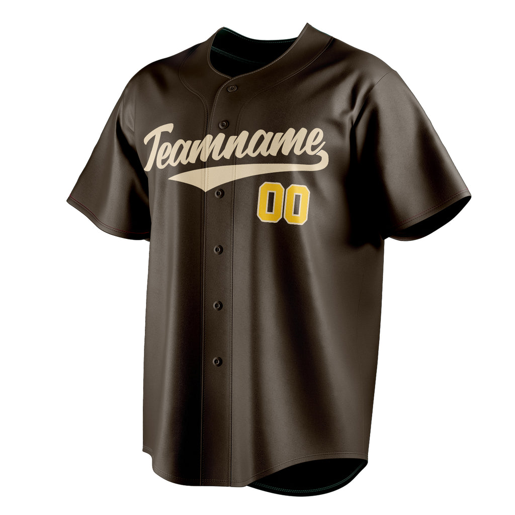 Personalized Brown & Cream Color Fan Baseball Jersey