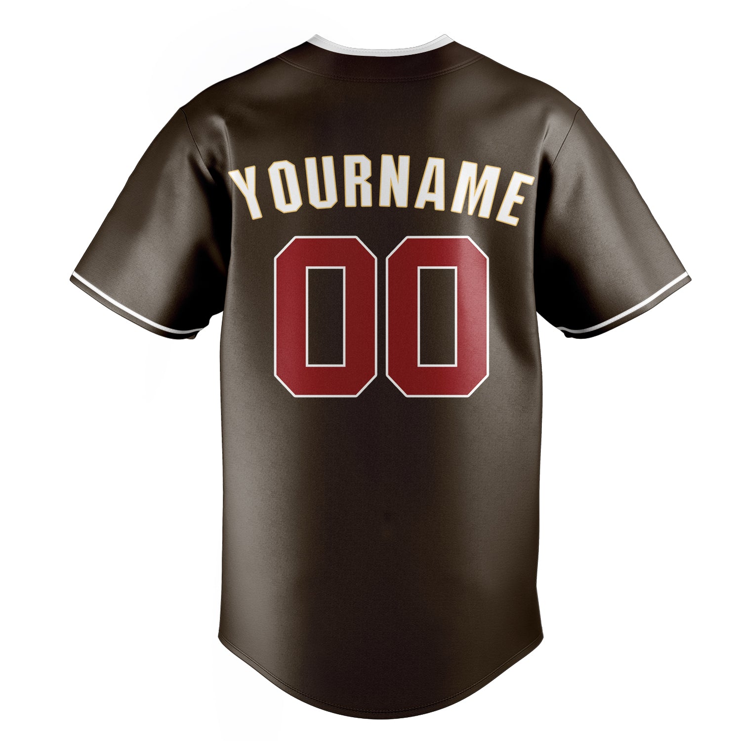 Personalized Brown & Red Color Fan Baseball Jersey