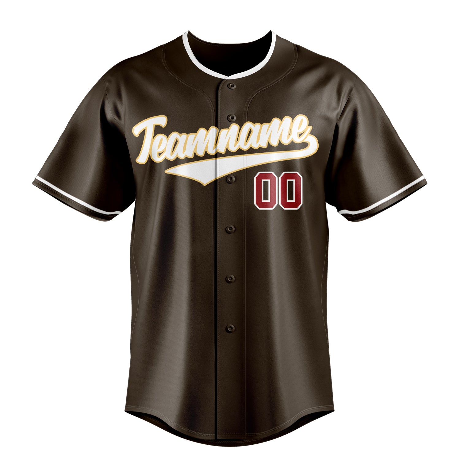 Personalized Brown & Red Color Fan Baseball Jersey