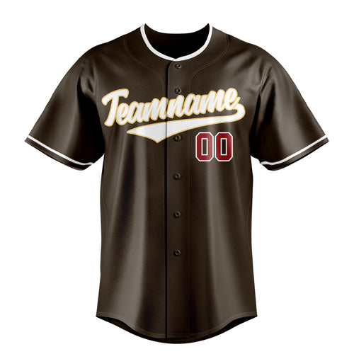 Personalized Brown & Red Color Fan Baseball Jersey