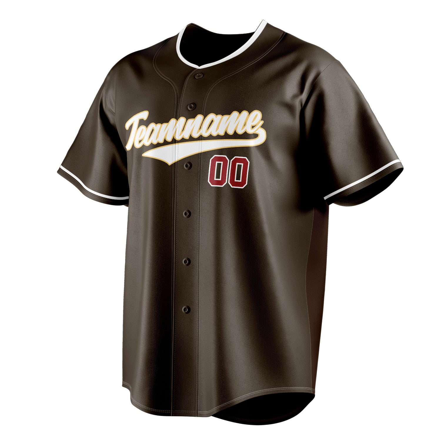 Personalized Brown & Red Color Fan Baseball Jersey