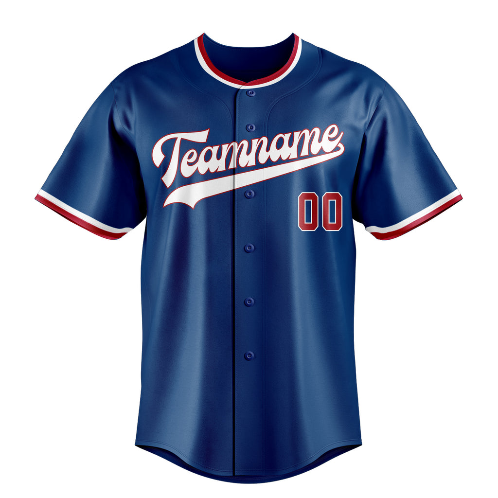Personalized Blue & Red Color Fan Baseball Jersey