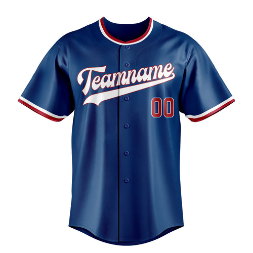Personalized Blue & Red Color Fan Baseball Jersey