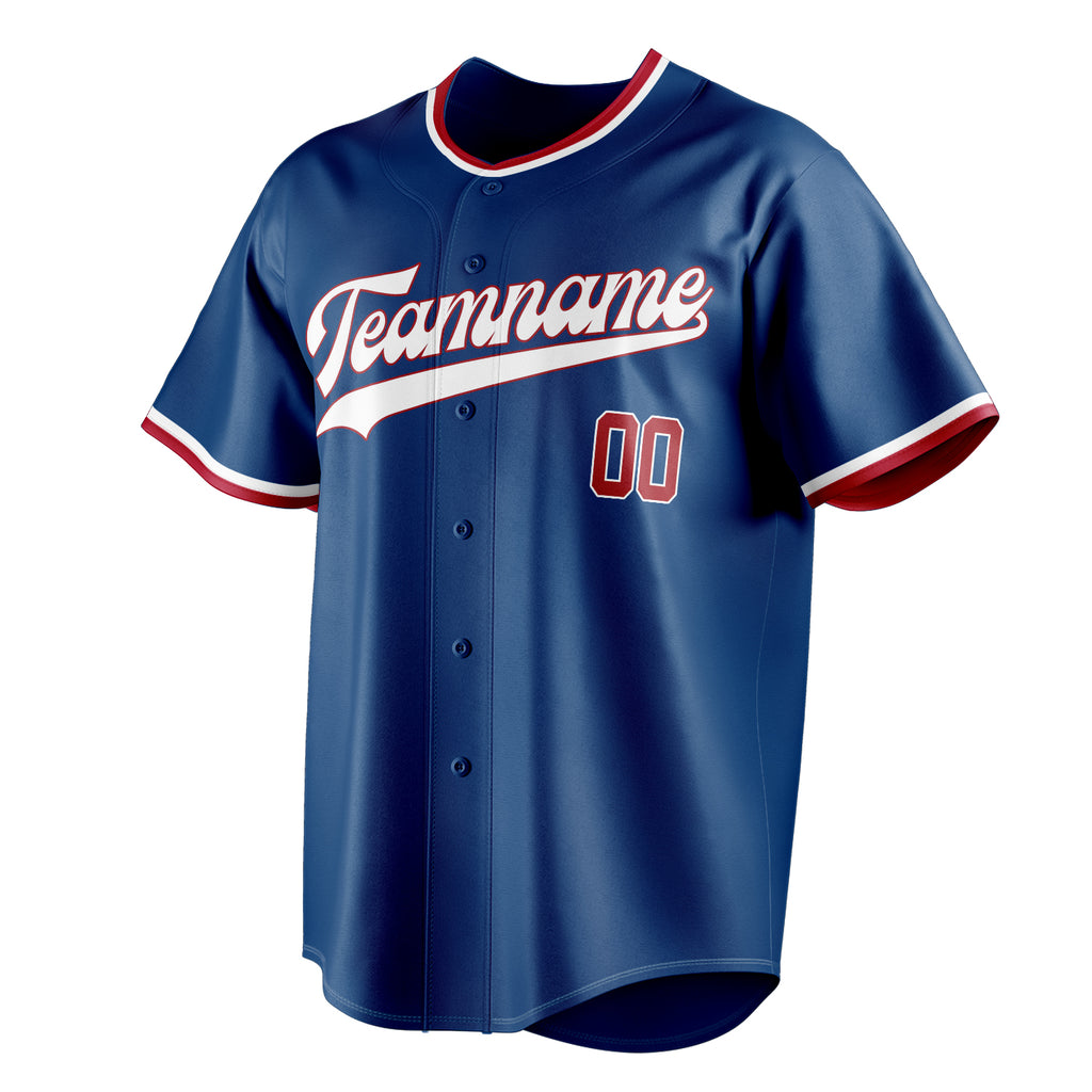 Personalized Blue & Red Color Fan Baseball Jersey
