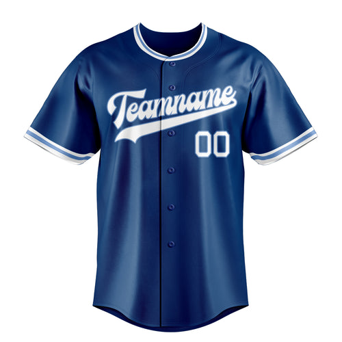 Personalized Blue & White Color Fan Baseball Jersey
