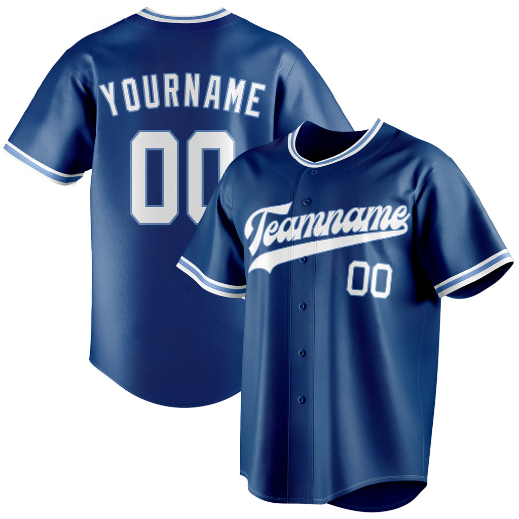 Personalized Blue & White Color Fan Baseball Jersey BB01240528WY051