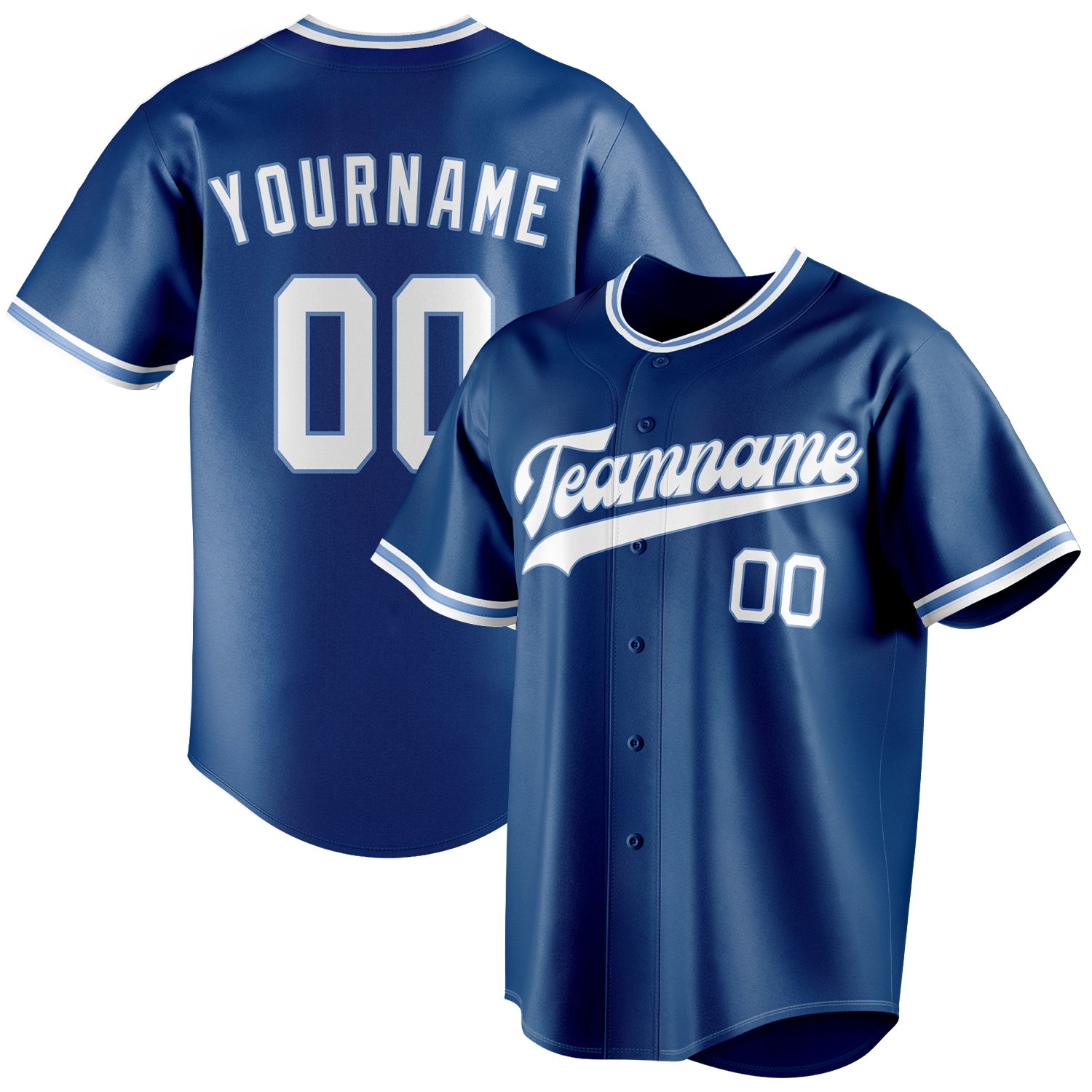 Personalized Blue & White Color Fan Baseball Jersey BB01240528WY051