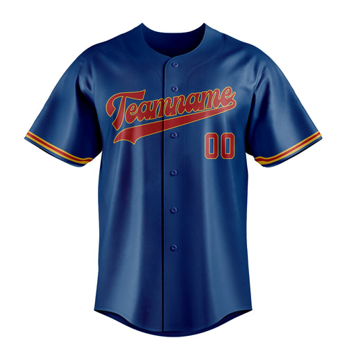 Personalized Blue & Red Color Fan Baseball Jersey