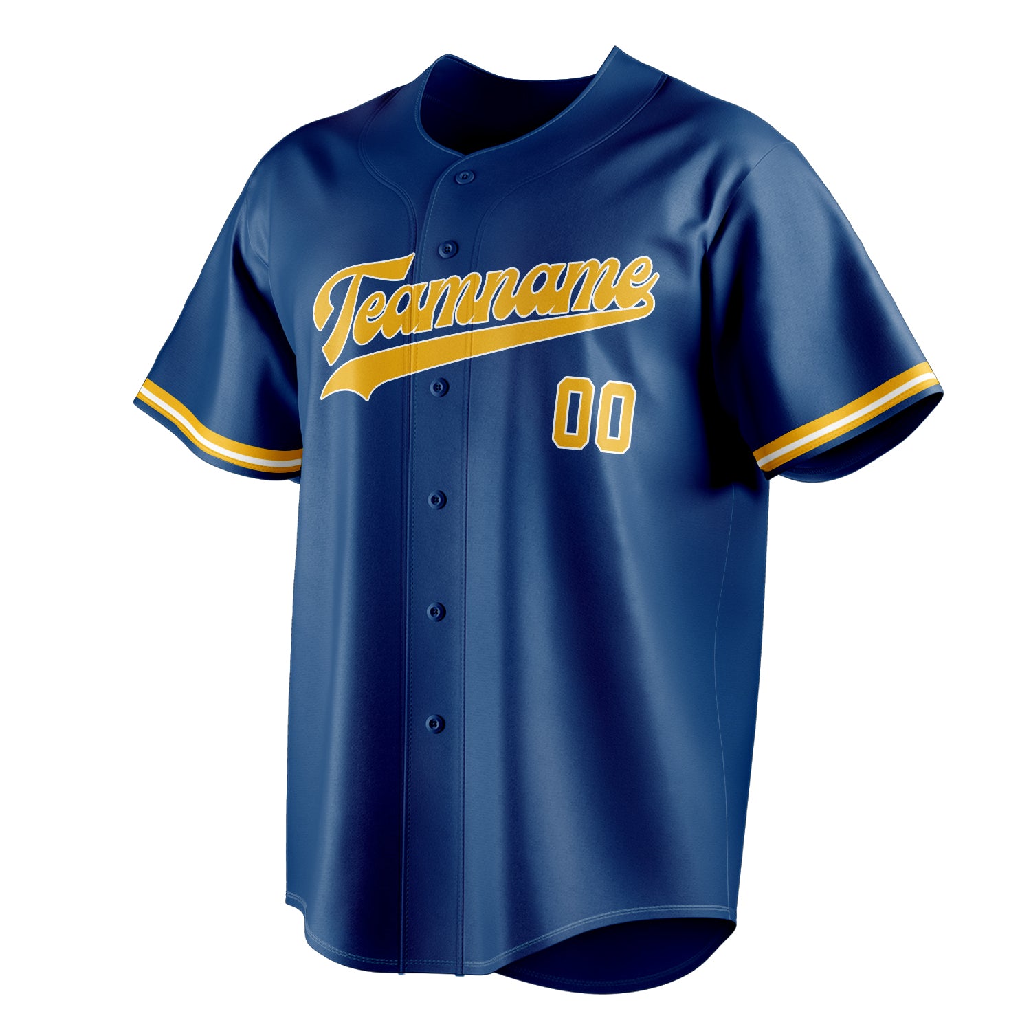 Personalized Blue & Gold Color Fan Baseball Jersey