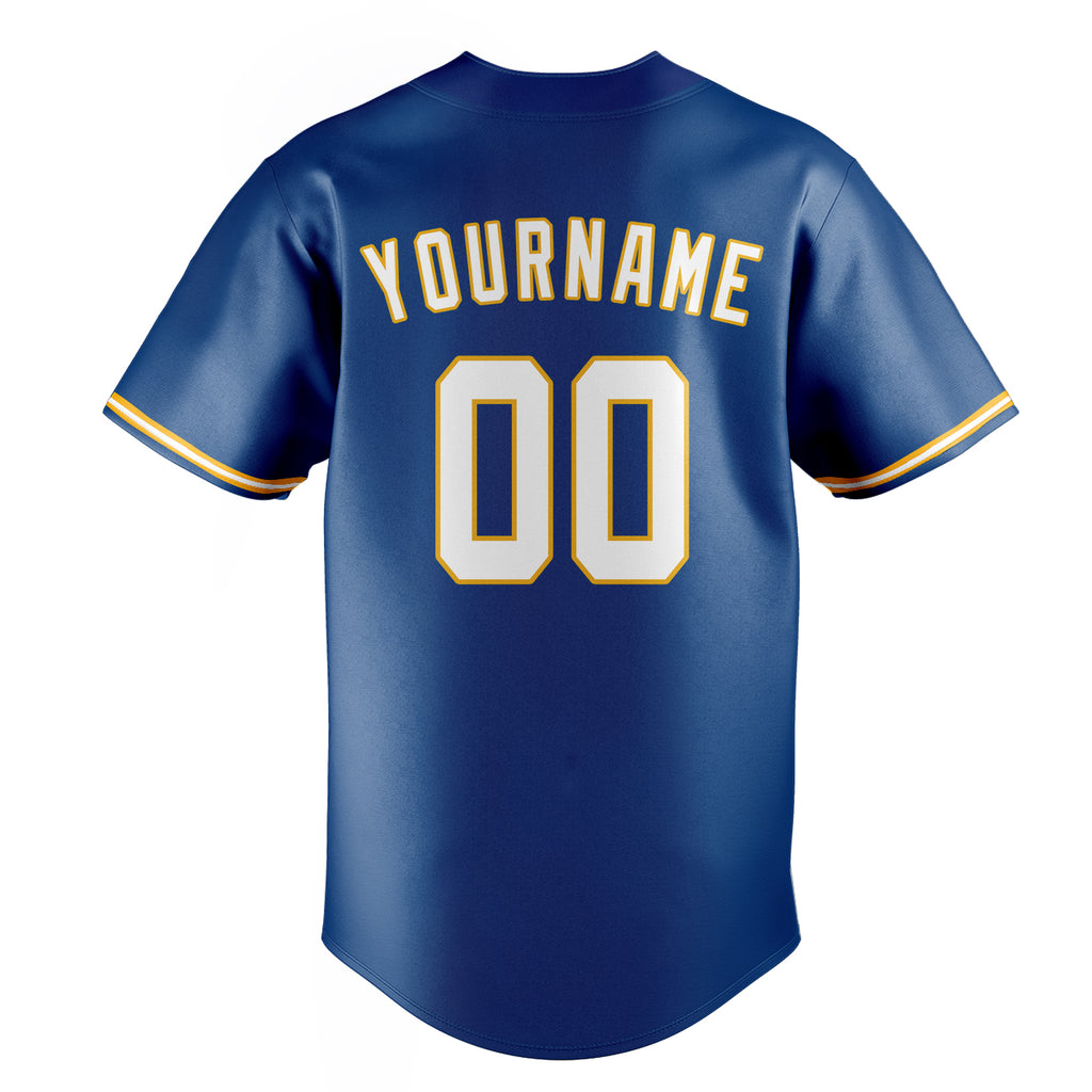 Personalized Blue & White Color Fan Baseball Jersey