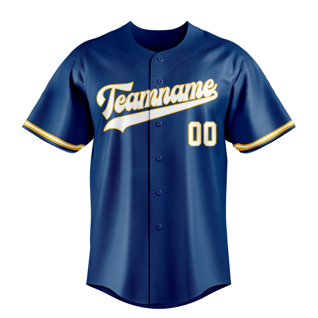 Personalized Blue & White Color Fan Baseball Jersey