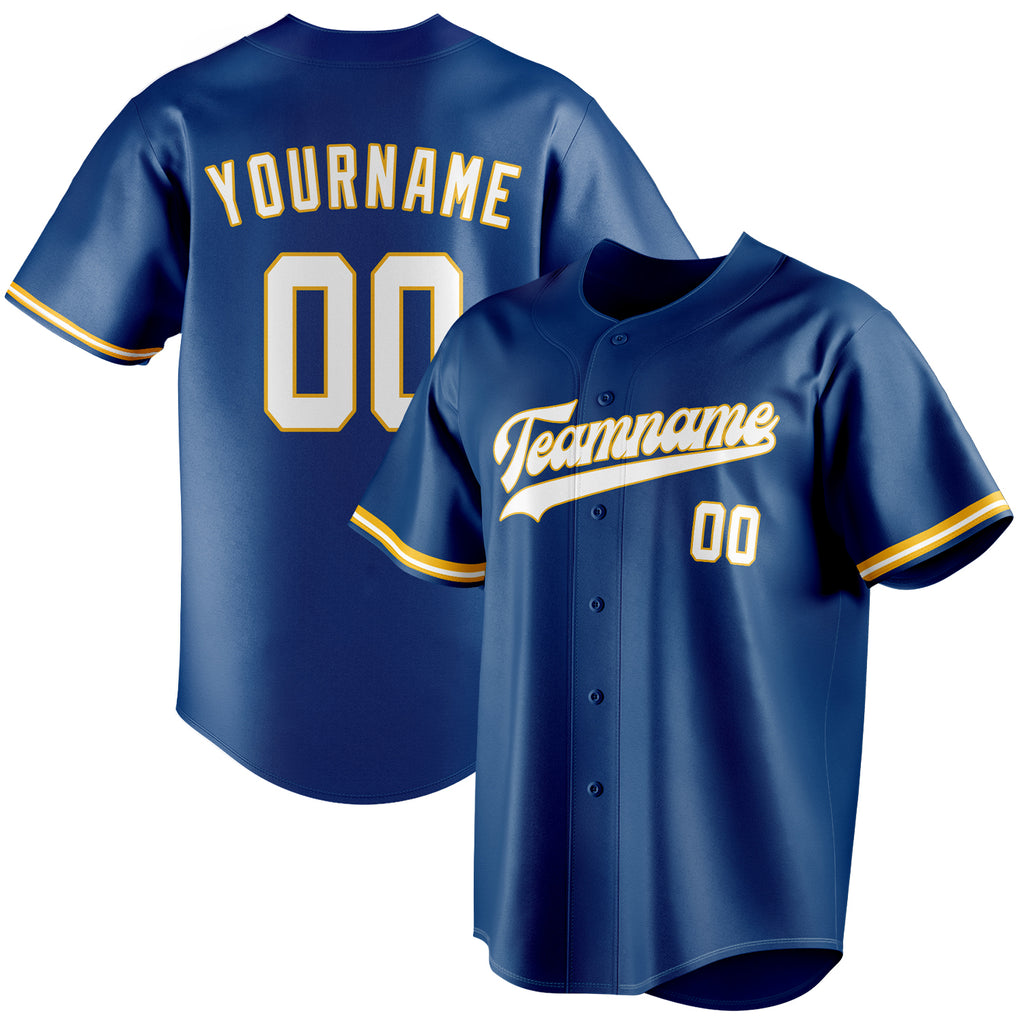 Personalized Blue & White Color Fan Baseball Jersey BB01240528WY054