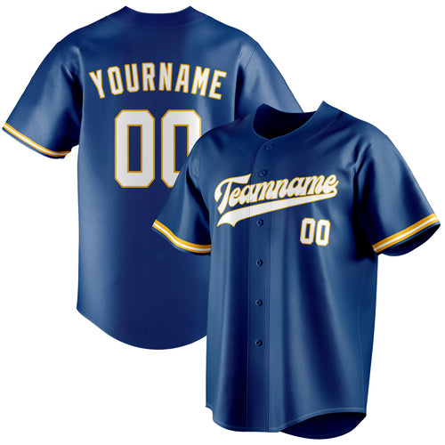 Personalized Blue & White Color Fan Baseball Jersey BB01240528WY054