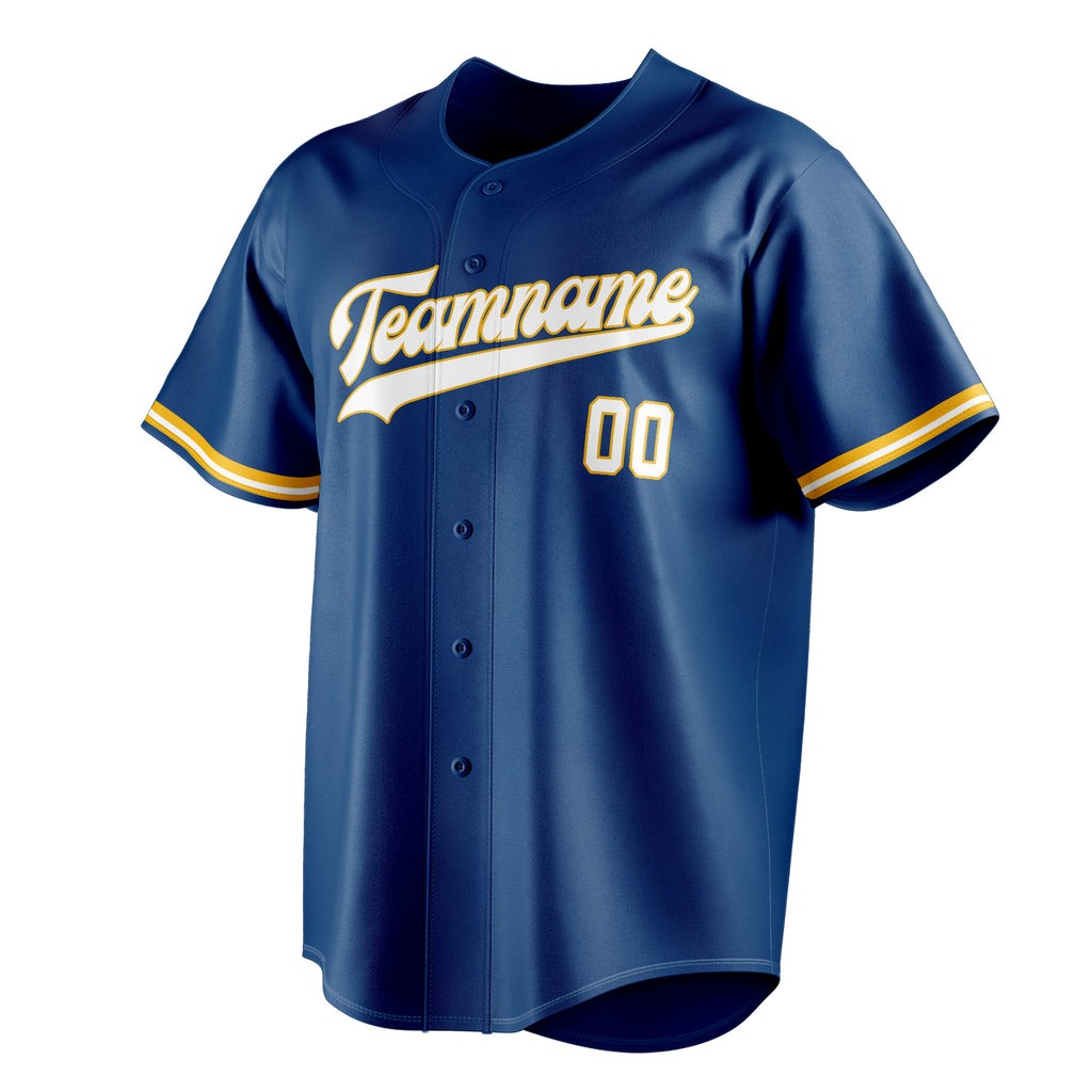 Personalized Blue & White Color Fan Baseball Jersey