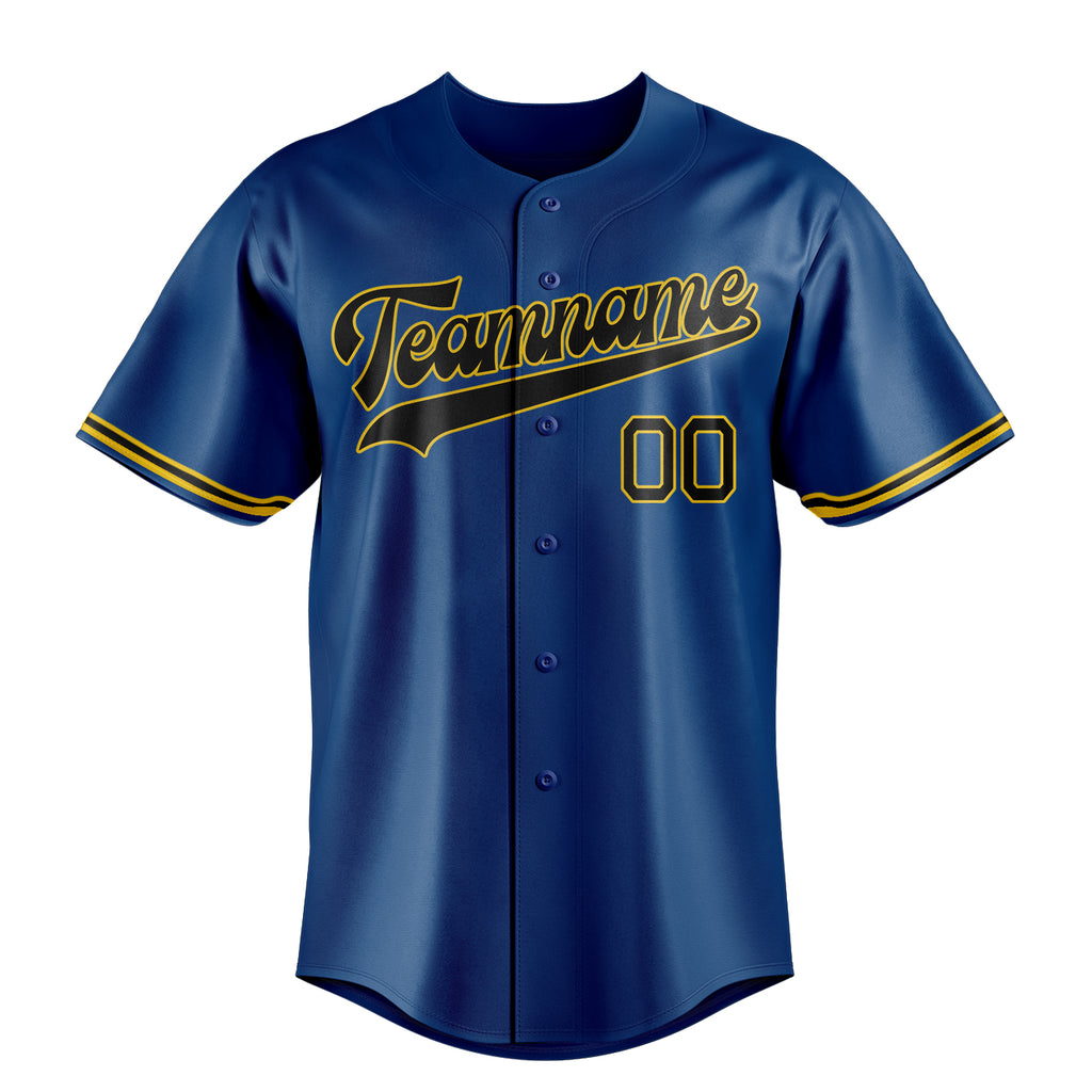 Personalized Blue & Black Color Fan Baseball Jersey