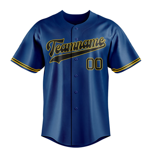 Personalized Blue & Black Color Fan Baseball Jersey