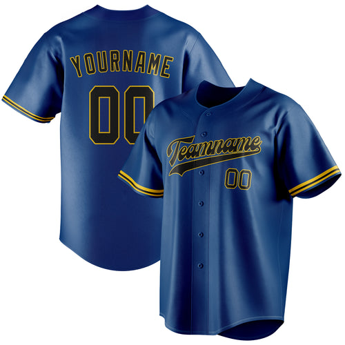 Personalized Blue & Black Color Fan Baseball Jersey BB01240528WY055