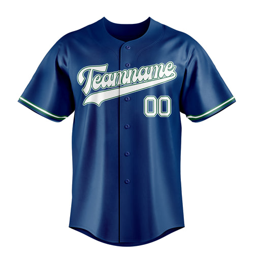 Personalized Blue & White Color Fan Baseball Jersey