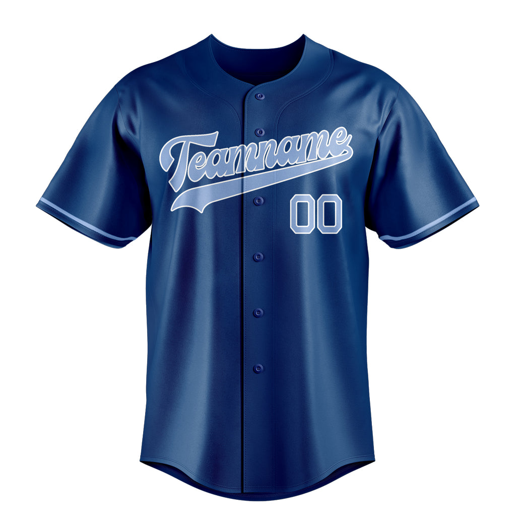 Personalized Blue & Light Blue Color Fan Baseball Jersey