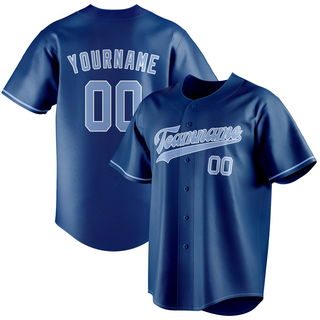 Personalized Blue & Light Blue Color Fan Baseball Jersey BB01240528WY059