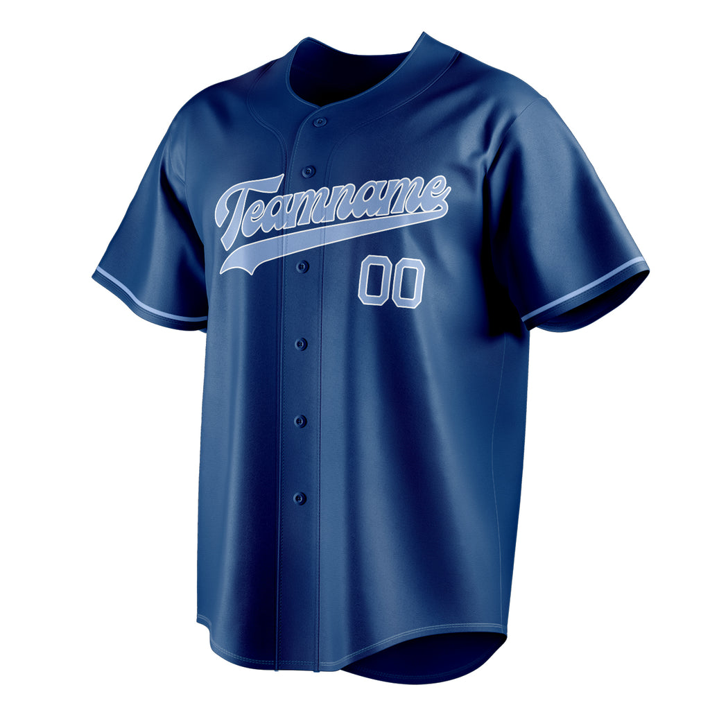 Personalized Blue & Light Blue Color Fan Baseball Jersey