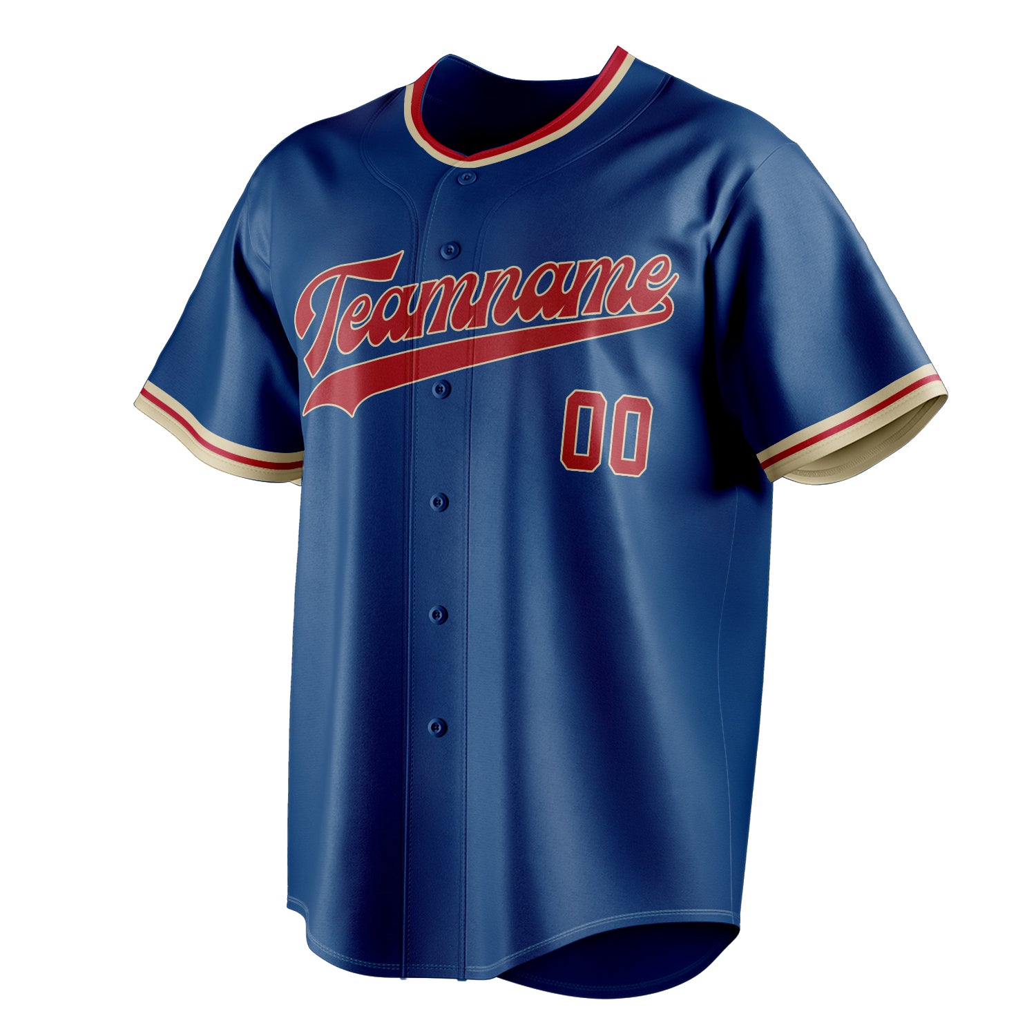 Personalized Blue & Red Color Fan Baseball Jersey