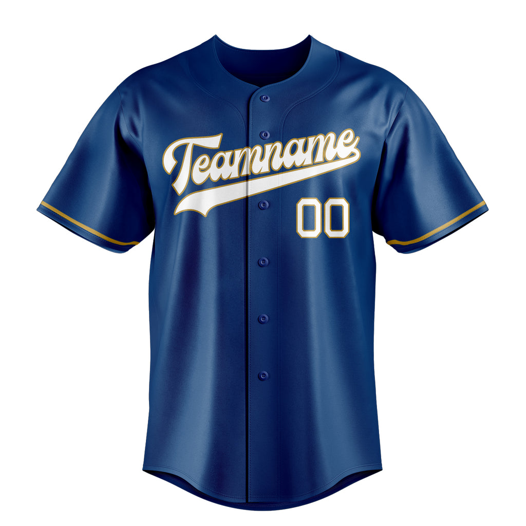 Personalized Blue & White Color Fan Baseball Jersey