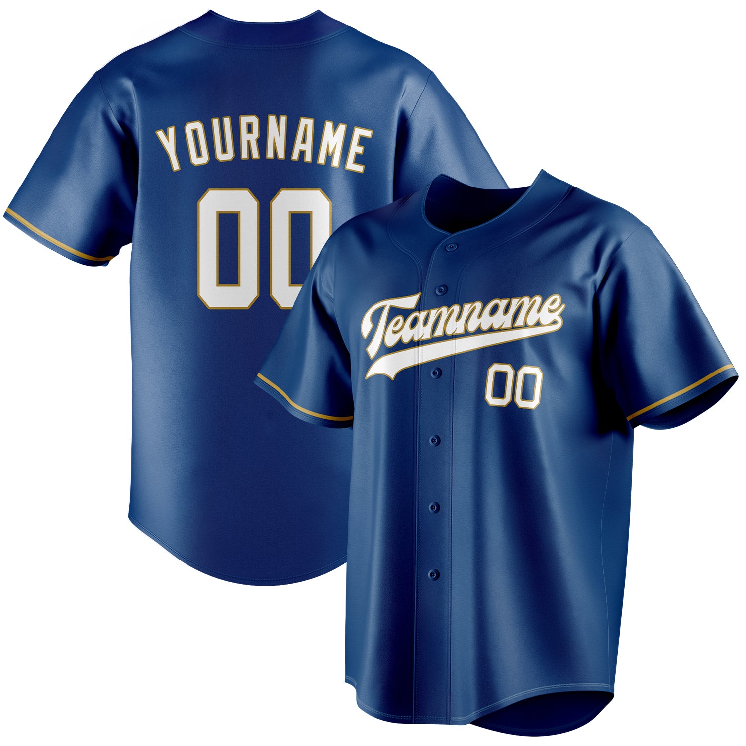 Personalized Blue & White Color Fan Baseball Jersey BB01240528WY061