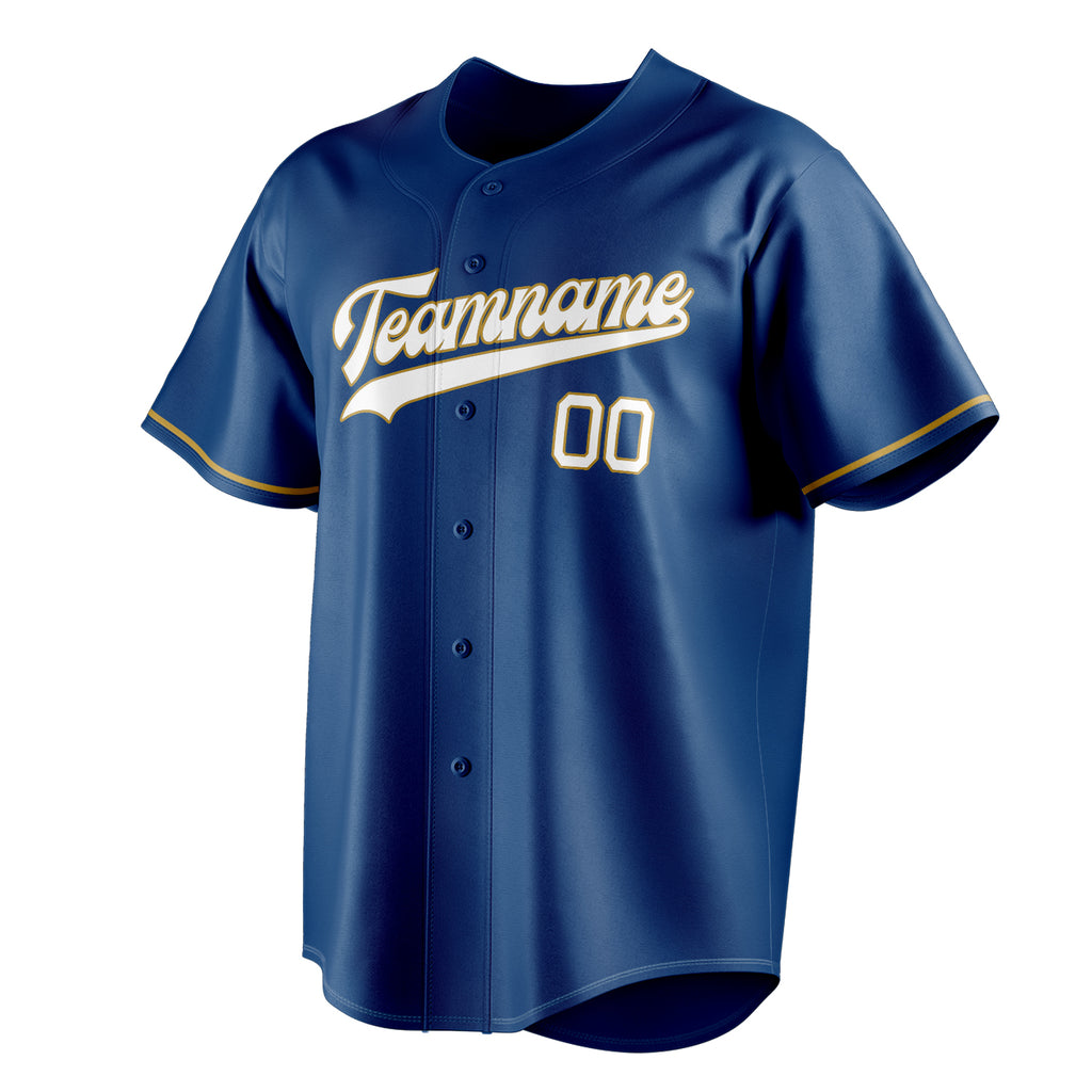 Personalized Blue & White Color Fan Baseball Jersey